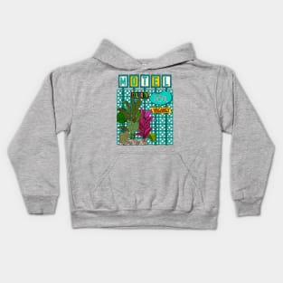 Breeze Block Motel Sign with Plants Kids Hoodie